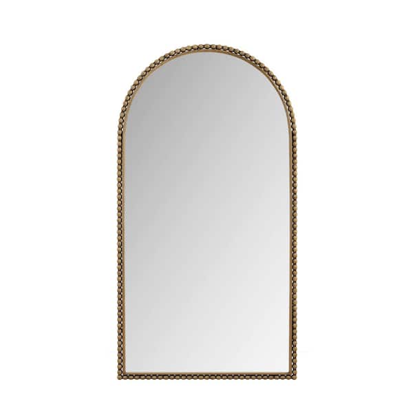 Miscool Avex Gold 35 in. W x 66 in. H Arch Retro Iron Full Length Mirror With Supporting Feet