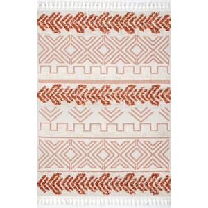 Zuri Shaggy Banded Tribal Rust 6 ft. 7 in. x 9 ft. Area Rug