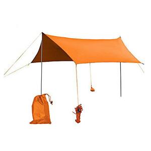 10 ft. x 10 ft. Orange Beach Tent Sun Shelter with 6 Sandbags Orange