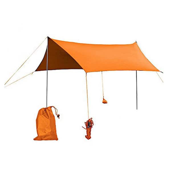 maocao hoom 10 ft. x 10 ft. Orange Beach Tent Sun Shelter with 6 Sandbags Orange