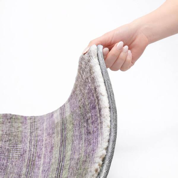 Dream Shag Premium Machine Washable Abstract ADS819 Purple 3 ft. x 4 ft. Area Rug