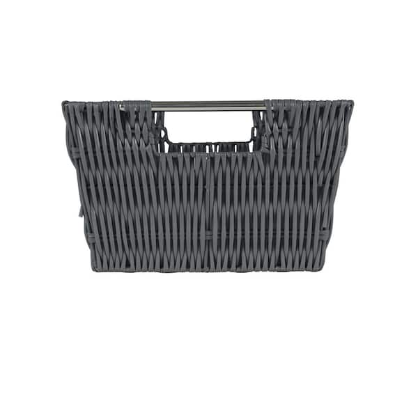 Small Plastic Basket Weave Tote, Gray, 10 x 7 inches, Mardel