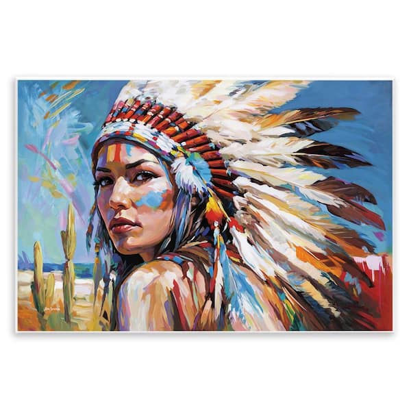 Native American Woman Portrait by Leon Devenice Unframed People Graphic Art Print 10 in. x 15 in.