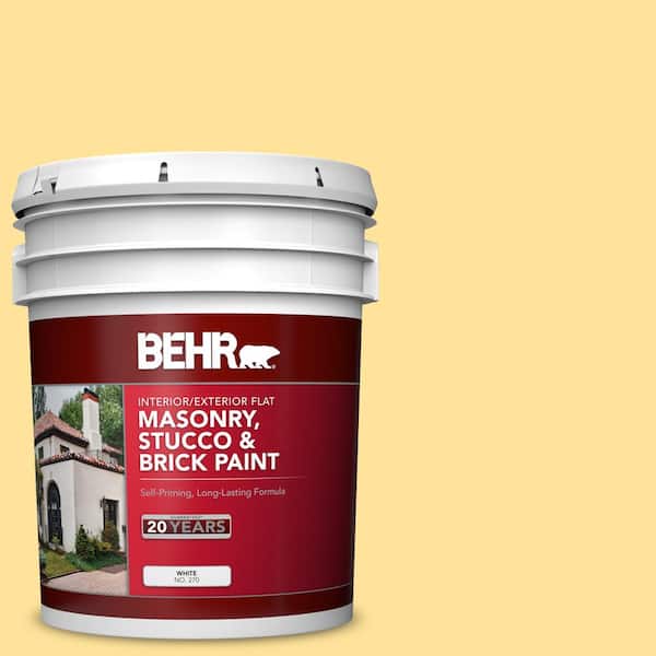 BEHR 5 gal. #P290-3 Roasted Corn Flat Masonry, Stucco and Brick Interior/Exterior Paint