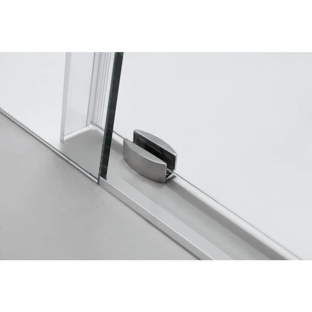 60 in. W x 76 in. H Frameless Chrome Sliding Shower Door with Clear Glass