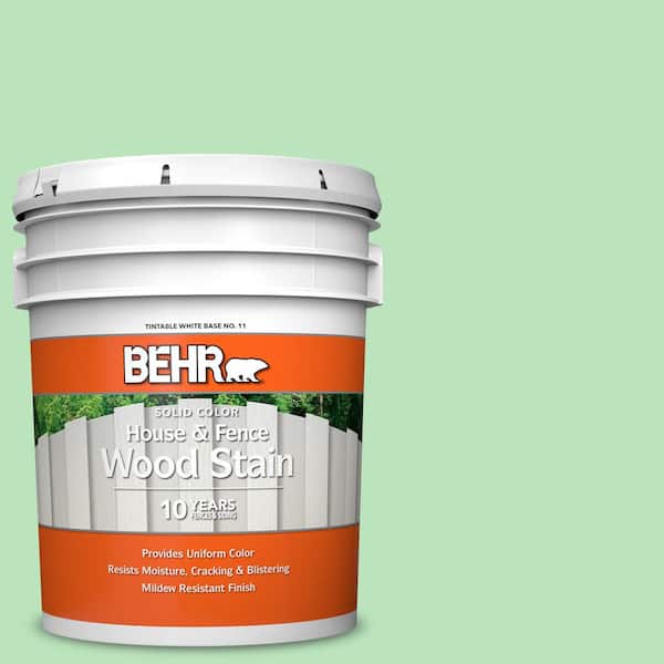 BEHR 5 gal. #P390-3 Mint Parfait Solid Color House and Fence Exterior Wood Stain