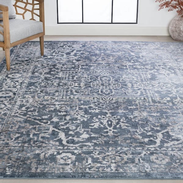 Nexus Oriental Blue 9 ft. x 12 ft. Indoor Area Rug