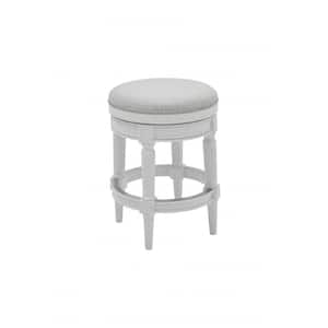 Julia 25.5 in Backless Bar Stool with Canvas Material Seat in Wood Frame Counter Height (24-27 in.)