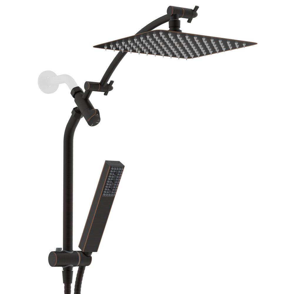 4-spray 10 in. Wall Mount Dual Fixed and Handheld Shower Head 1.8 GPM with Height-Adjustable Hand Shower in ORB Finish price history on PriceWatchPro