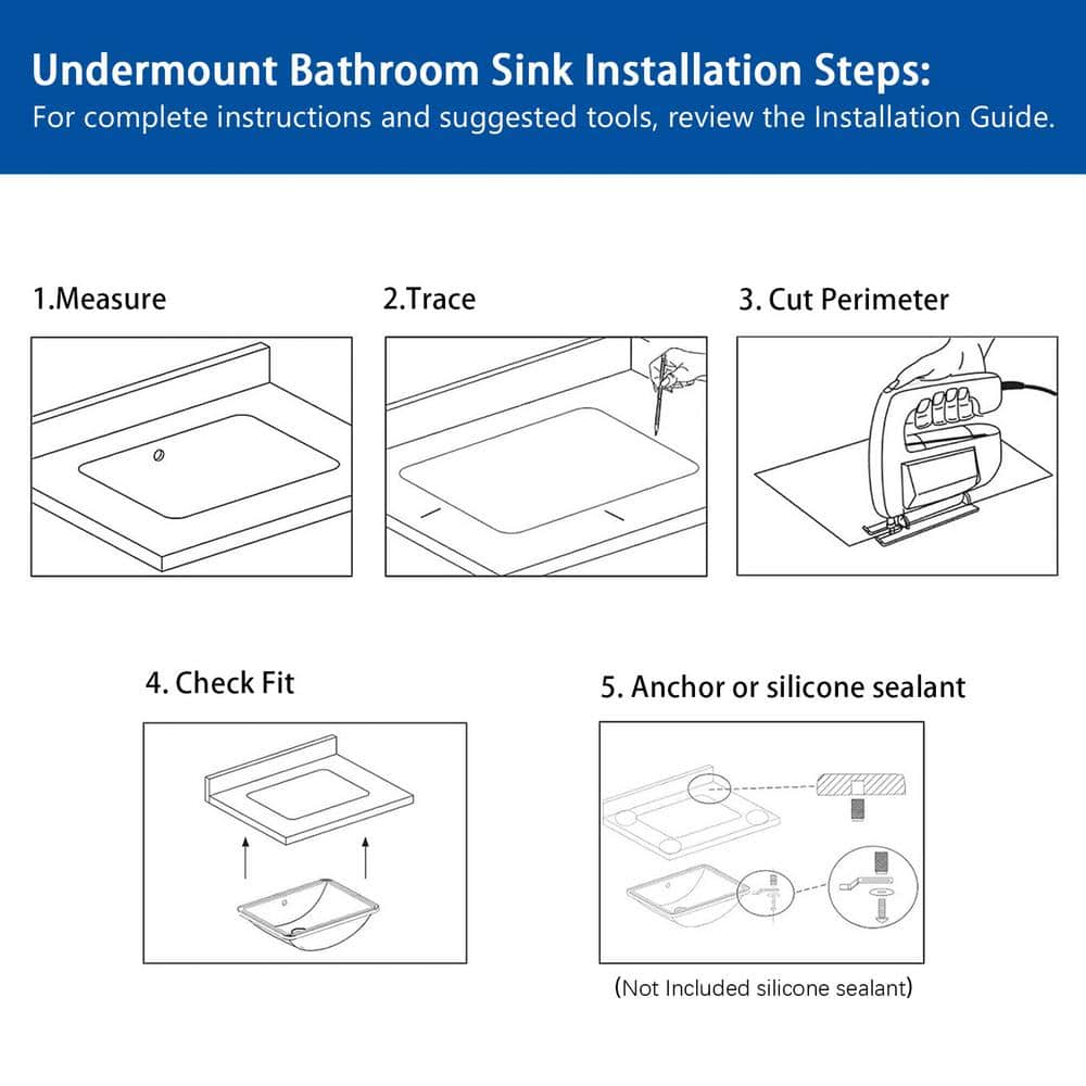 18.5"x14" White Ceramic Rectangular Undermount Bathroom Sink with Overflow