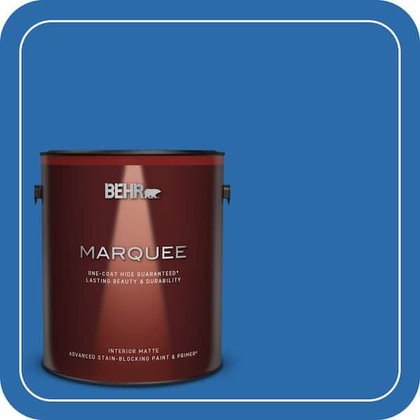BEHR MARQUEE 1 gal. #MQ4-24 Electric Blue One-Coat Hide Matte Interior Paint & Primer