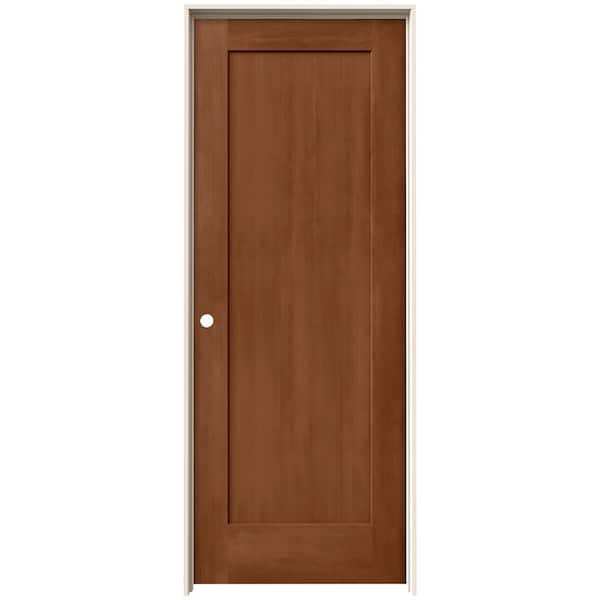 JELD-WEN 24 in. x 80 in. Madison Hazelnut Stain Right-Hand Molded Composite Single Prehung Interior Door