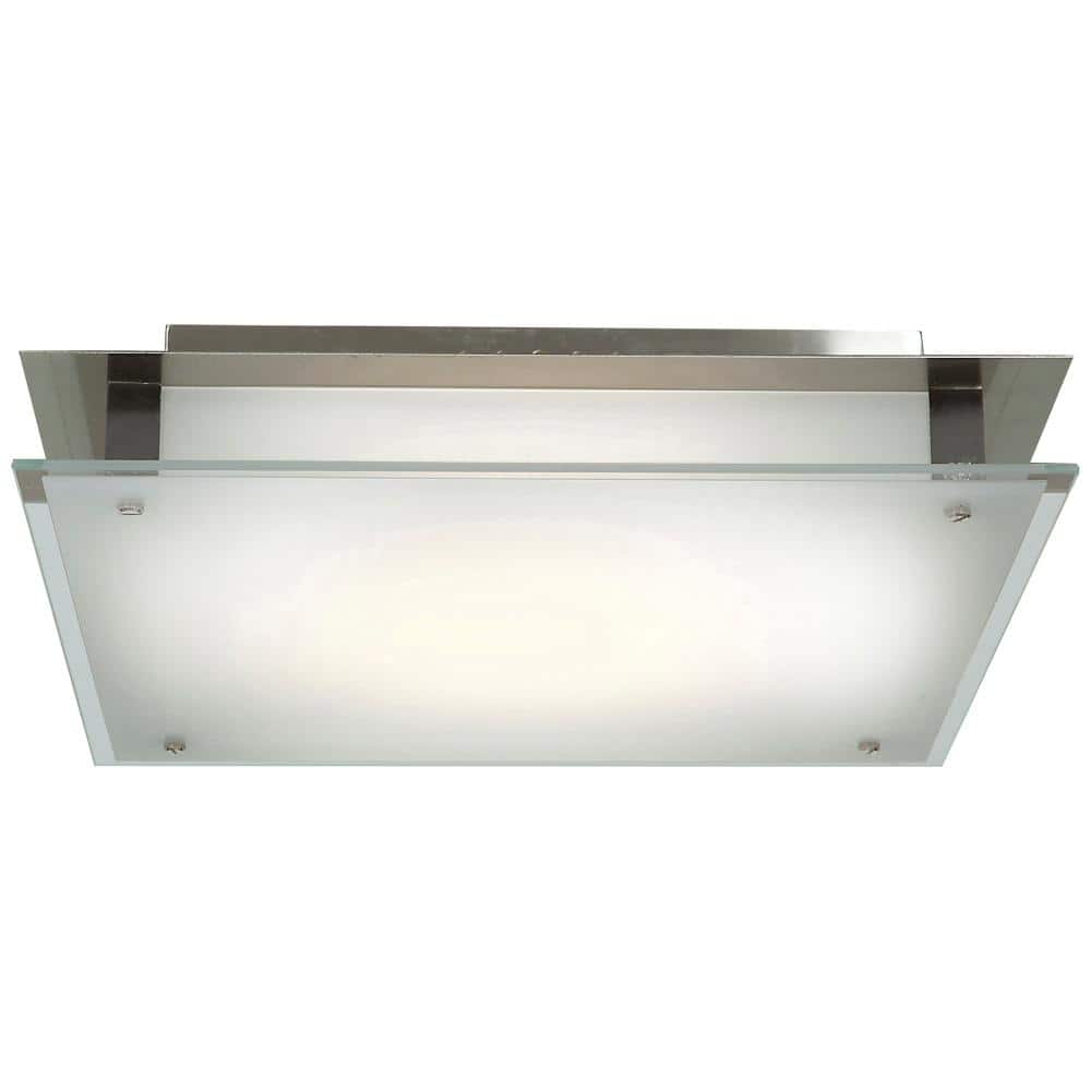 Vision in. 2-Light Brushed Steel Flush Mount