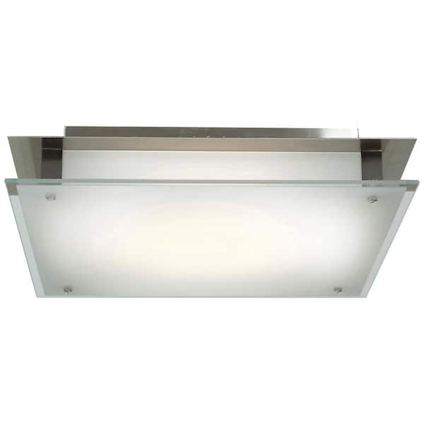 Vision in. 2-Light Brushed Steel Flush Mount