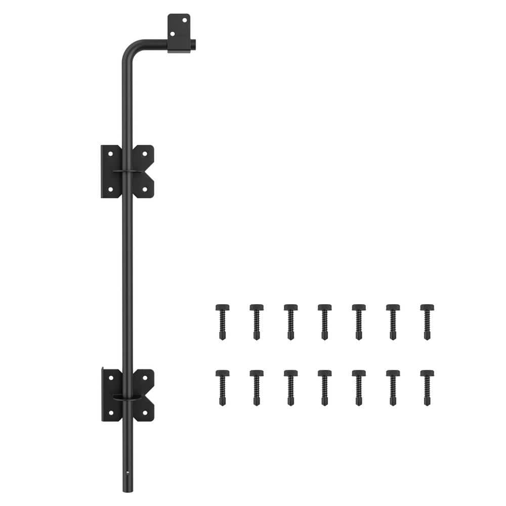 WINSOON 18 in. Black Metal Gate Cane Bolt Gate Drop Rod GCM6035 - The ...