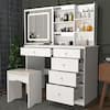 Fufu Gaga Drawers White Wood Led Push Pull Mirror Makeup Vanity Sets