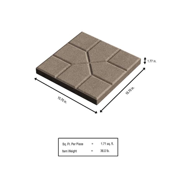 15.75 in. x 15.75 in. x 1.75 in. Gray Concrete Step Stone (90-Piece Pallet)