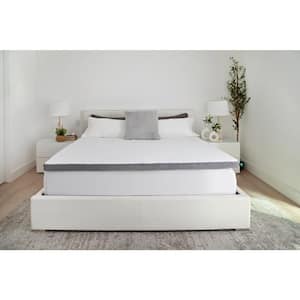 3 in. King Gel-Infused Memory Foam Mattress Topper with Washable Cover