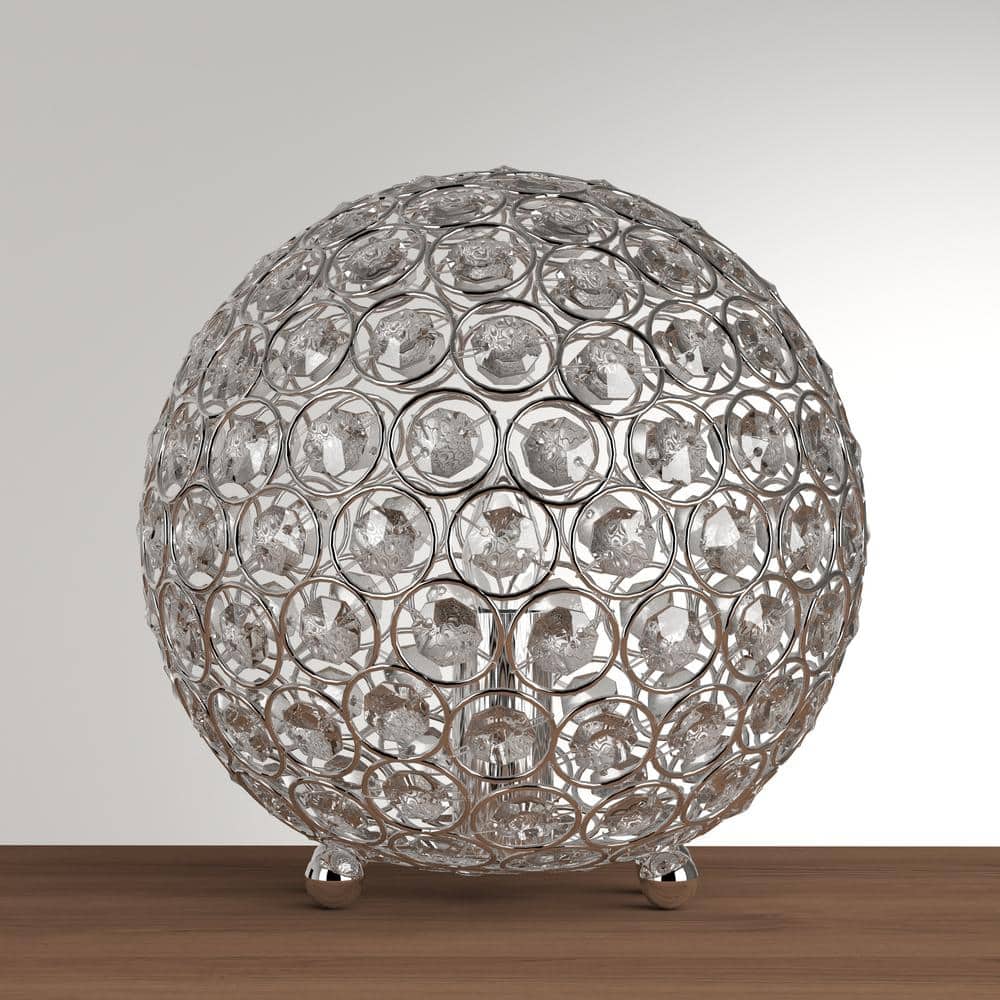 Chrome Crystal Ball Sequin Table Lamp for Kids Nursery