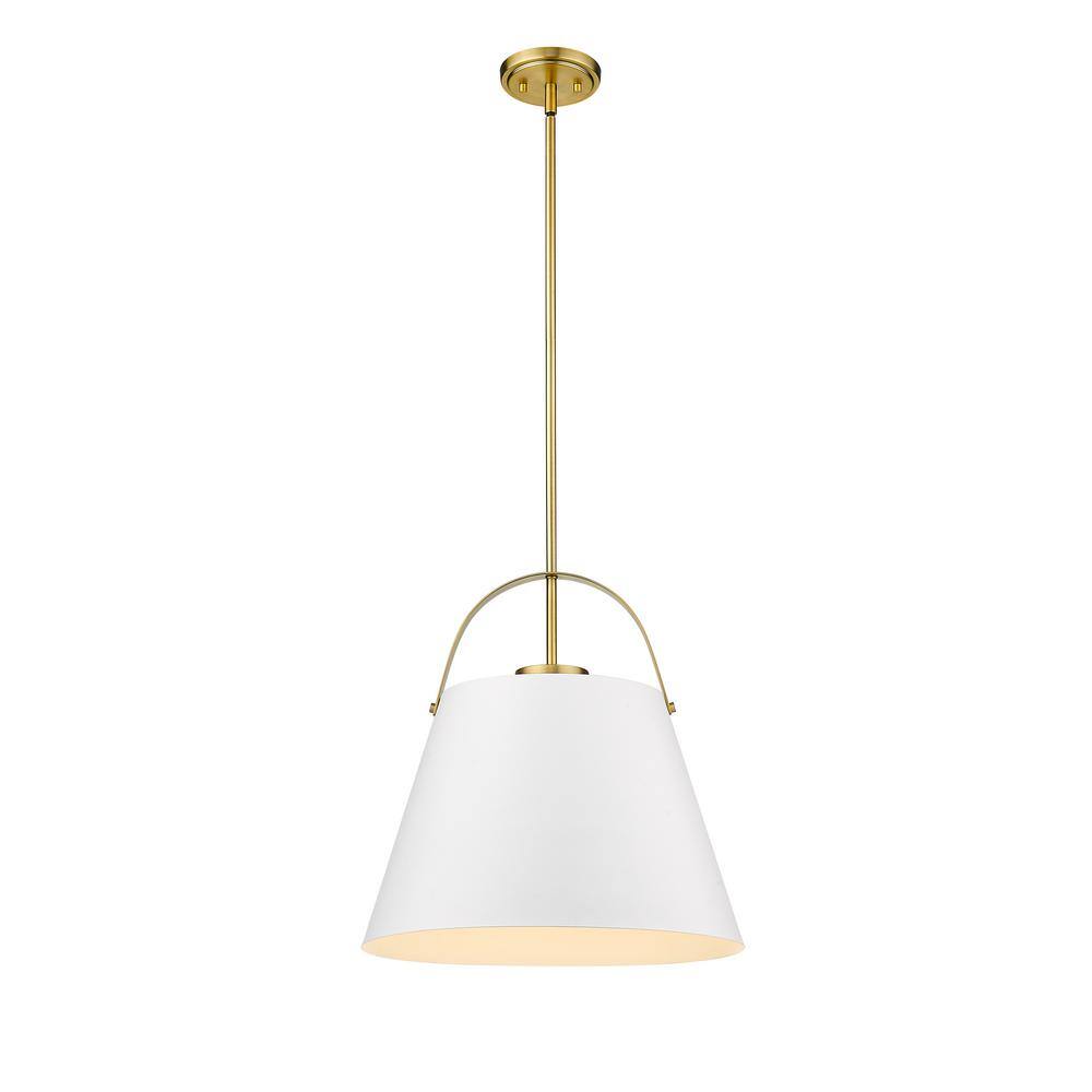 Matte Black and Glass 18" Industrial Pendant Light