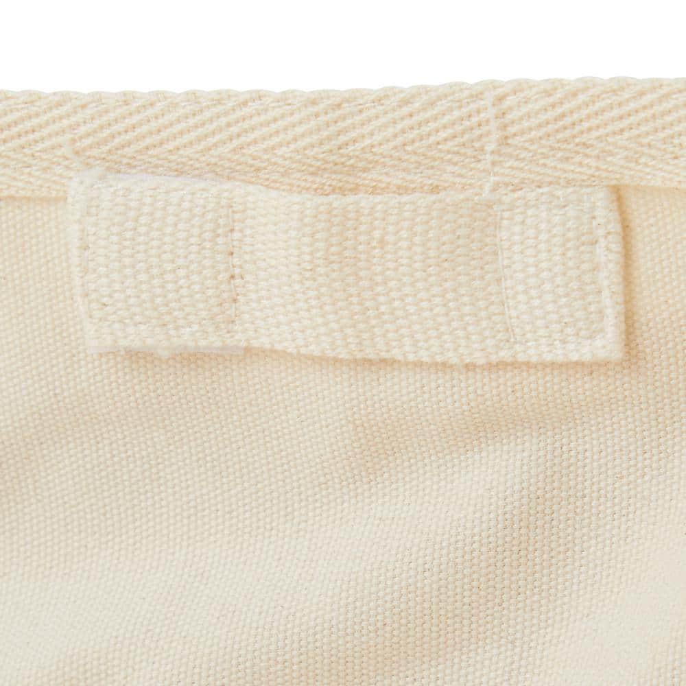 Tan Linen Closet Basket Liner with Velcro Tabs