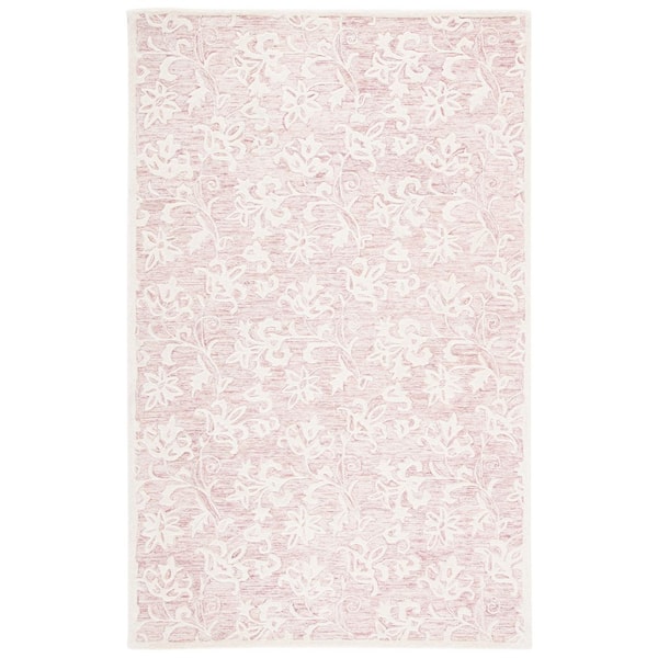 Metro Pink/Ivory 4 ft. x 6 ft. High-Low Floral Area Rug