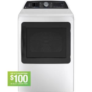 Profile 7.4 cu. ft. Smart Gas Dryer in White with Steam, Sanitize Cycle, and Sensor Dry, ENERGY STAR