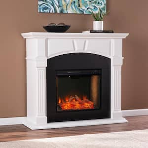 Margueritte 48 in. Smart Electric Fireplace in White and Black