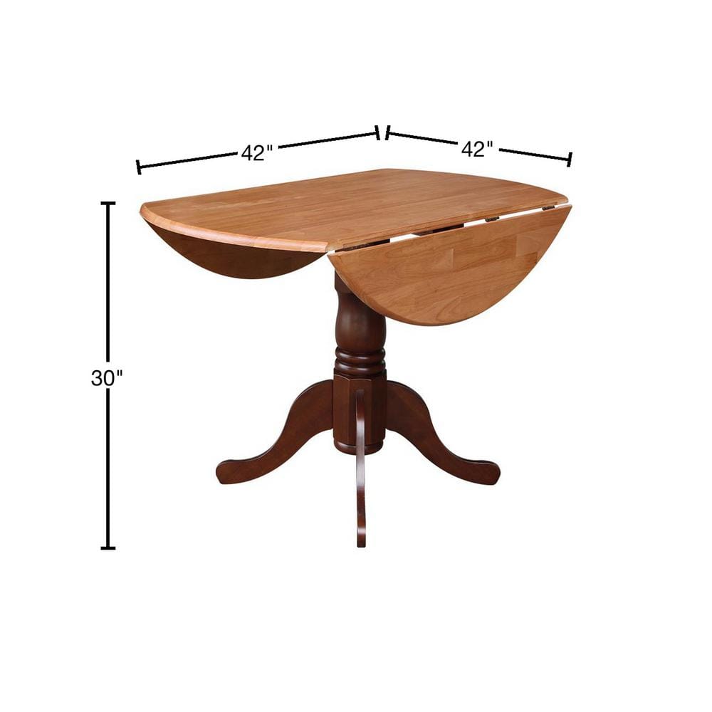 Cottage Charm Espresso Extendable Round Wood Dining Table