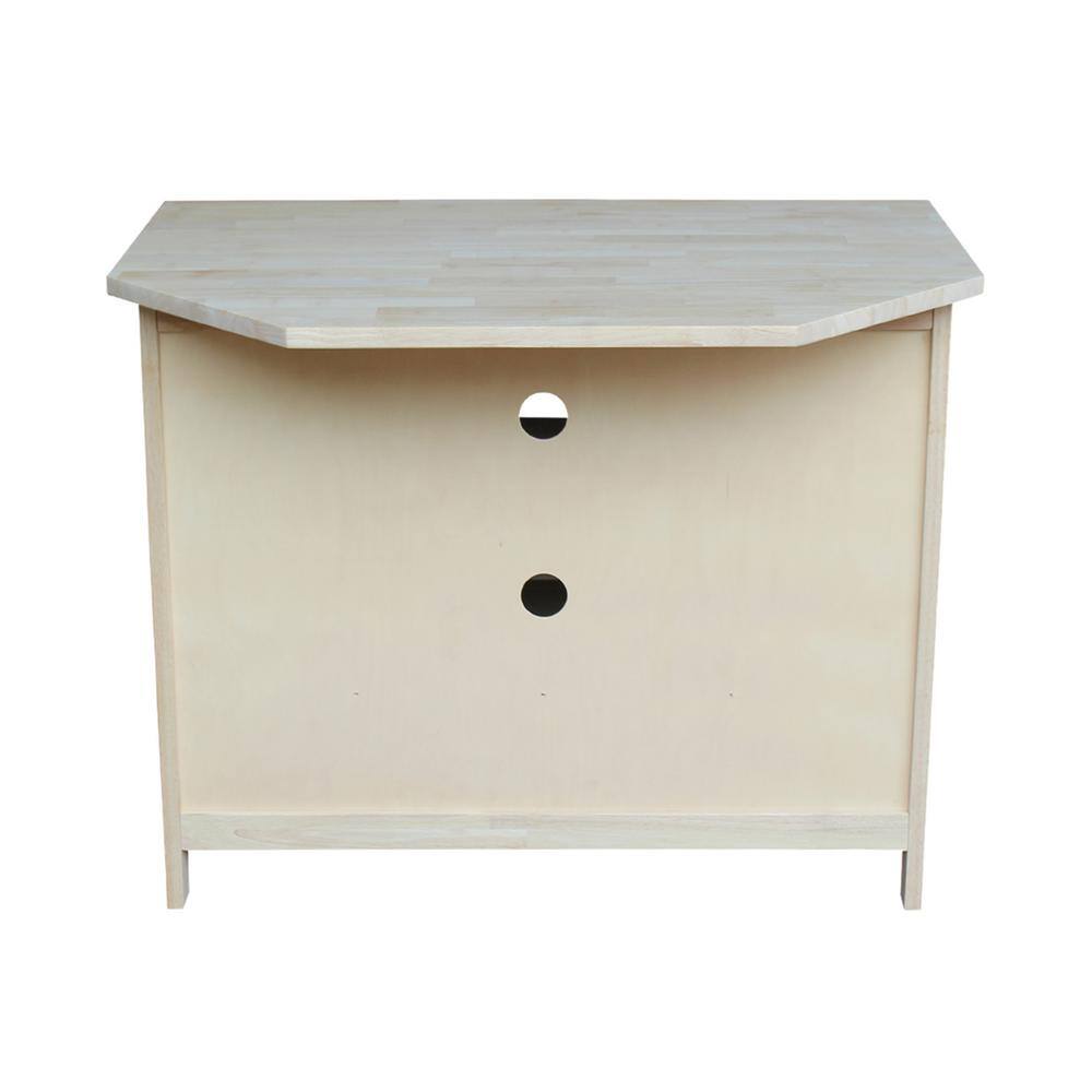 Solid Wood Unfinished Mission Corner TV Stand, 38"