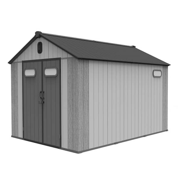 Domi 8 ft. x 12 ft. Resin Gable Outdoor Storage Shed 96 sq. ft.