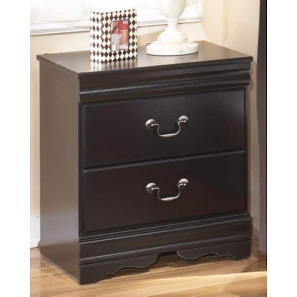 Signature DESIGN BY ASHLEY Huey Vineyard Black 2 Drawer 20.28 in. W Nightstands