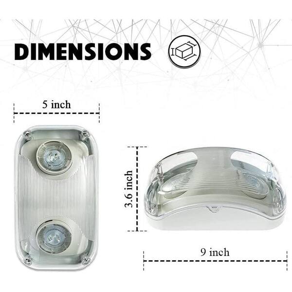 Standard Bright LED Emergency Light | White or Black Housing