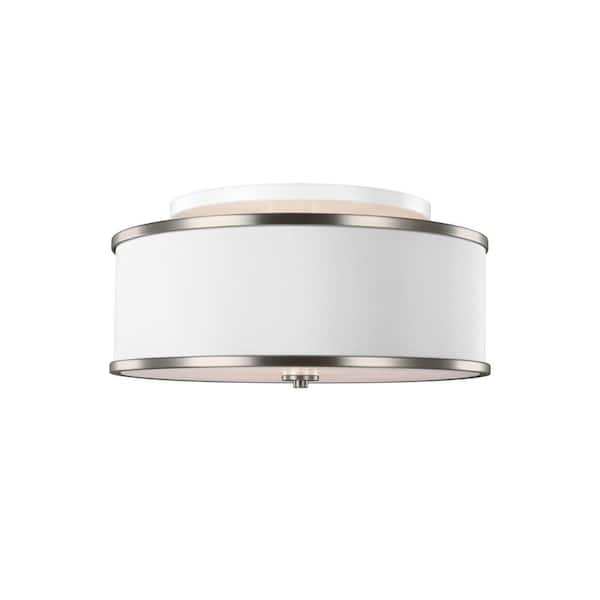Generation Lighting Lennon 3-Light Satin Nickel Semi-Flush Mount