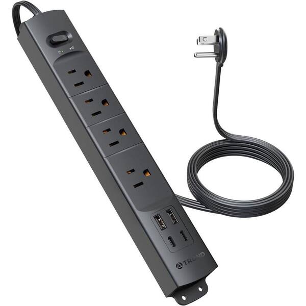 Etokfoks 5 ft. 4Outlet Power Strip Surge Protector with 4 USB Ports