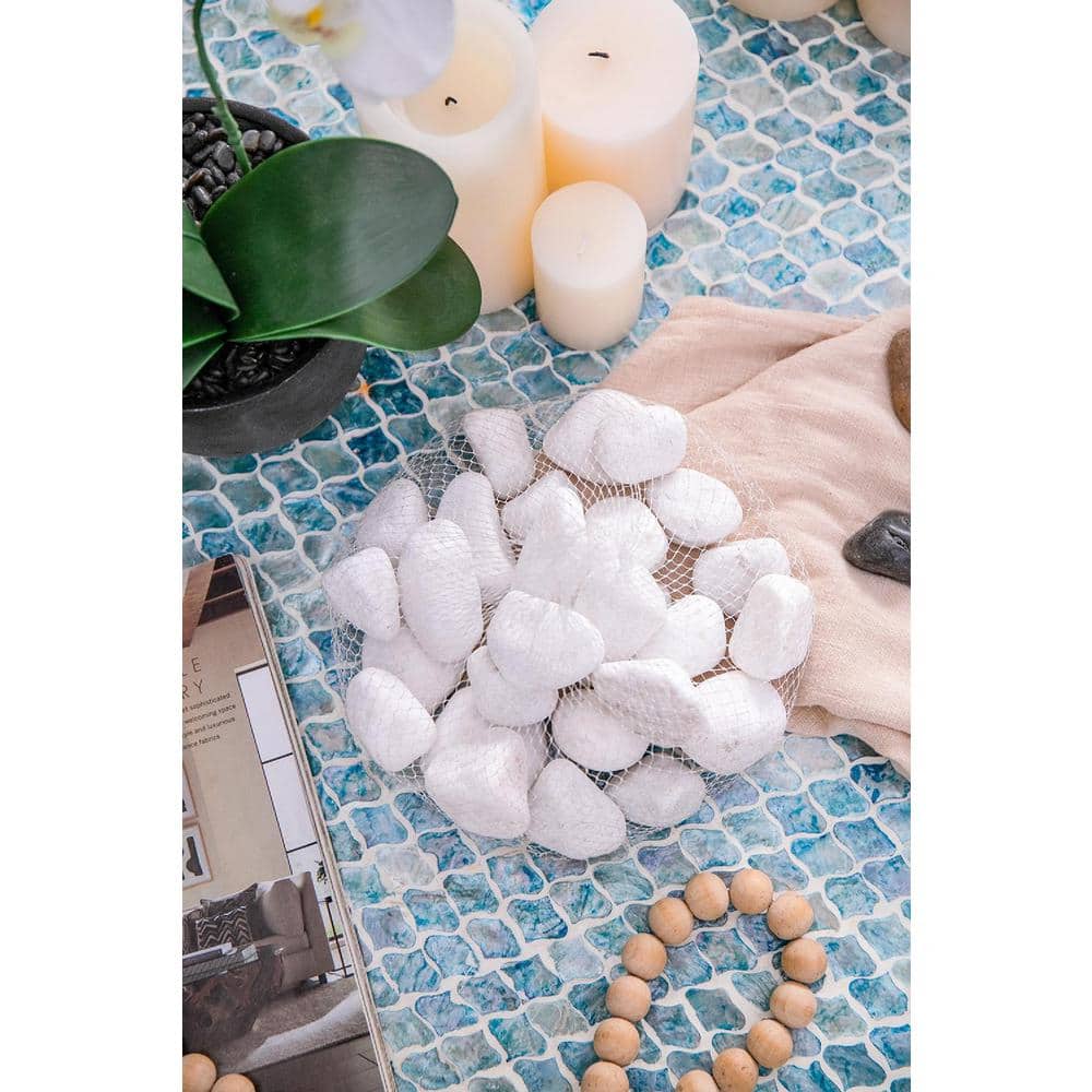 White Natural Stone Decorative Pebbles Set of 6