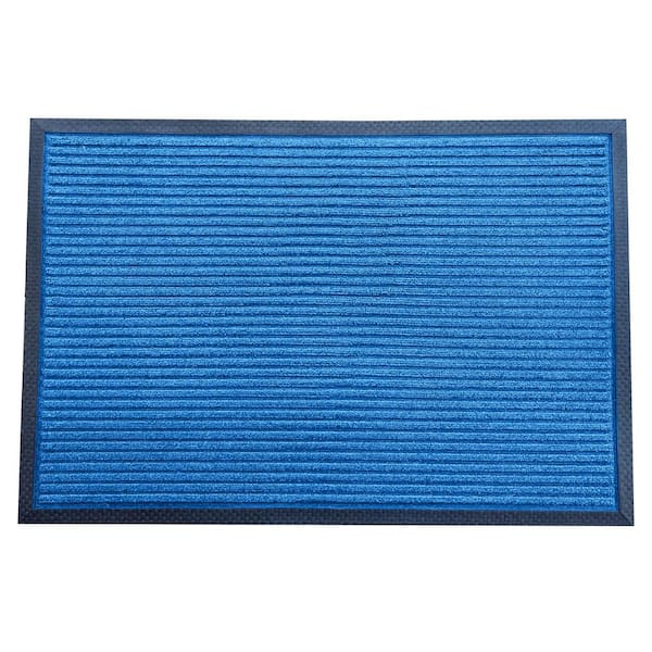 Envelor Indoor Outdoor Doormat Blue 48 in. x 72 in. Stripes Floor