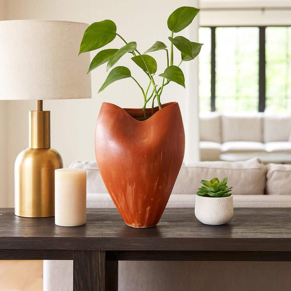 18 in. Jenison Red Porcelain Geometric Large Novelty Decorative Vase price history on PriceWatchPro