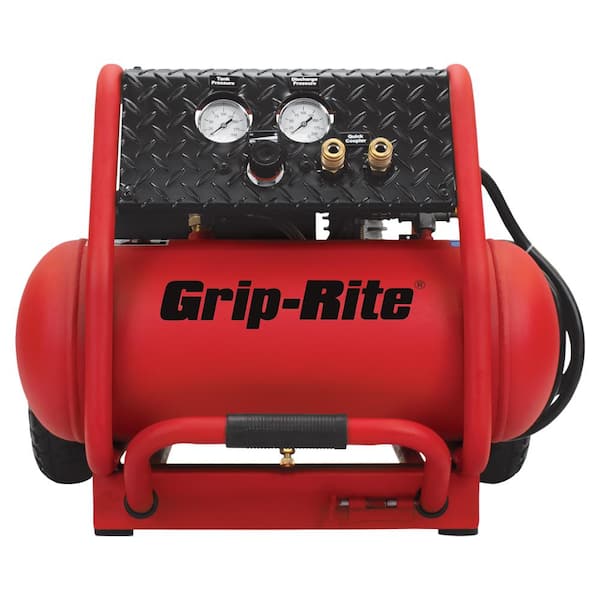 Grip-Rite 4-Gal. Ultra Quiet Single Tank Wheeled Portable Compressor