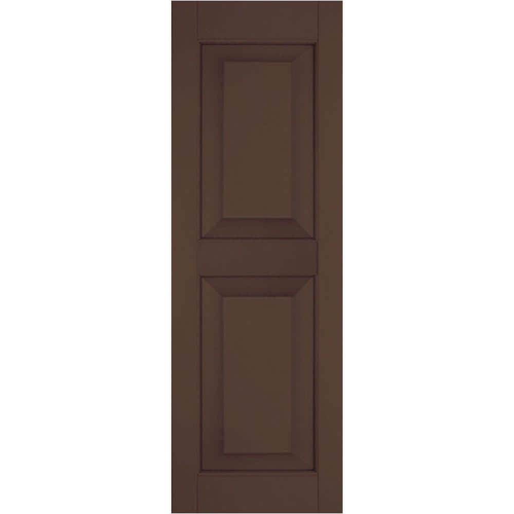 12 in. x 43 in. Exterior Real Wood Sapele Mahogany Raised Panel Shutters Pair Tudor Brown price history on PriceWatchPro