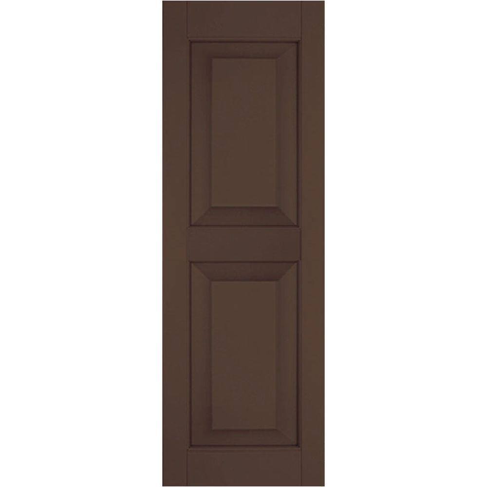 15 in. x 74 in. Exterior Real Wood Pine Raised Panel Shutters Pair Tudor Brown price history on PriceWatchPro