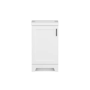 Brindle 18.5 in. W x 16.25 in. D x 33.8 in. H Single Sink Bath Vanity in White with White Cultured Marble Top