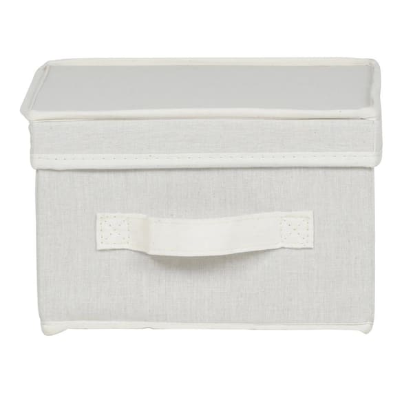 Household Essentials Large Canvas Storage Box with Lid 