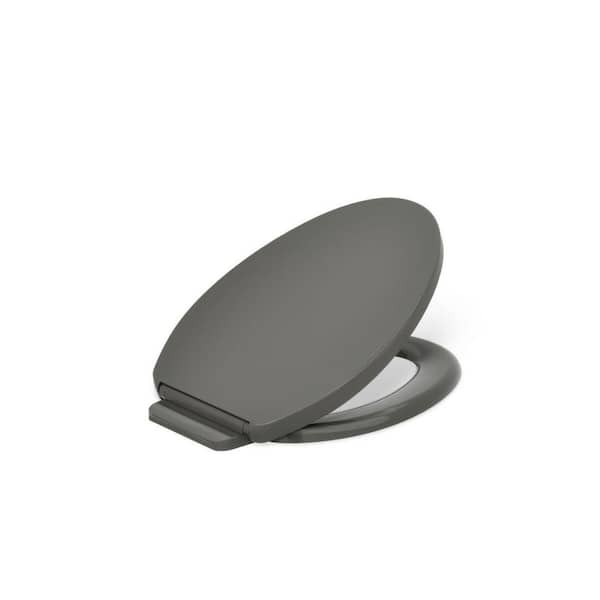 KOHLER Impro Elongated Ready Latch Quiet-Close Toilet Seat in Thunder Grey