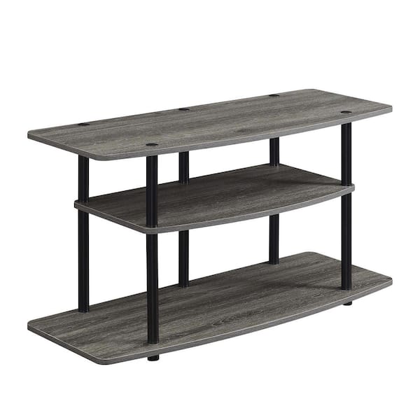 Convenience Concepts Designs2Go 42 in. Weathered Gray / Black Wide TV Stand Fits up to 46 in. TV with 3-Tiers