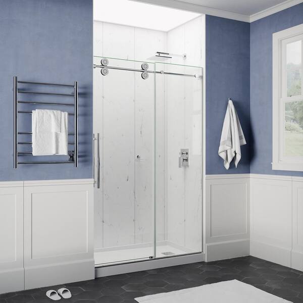 ANZZI Ozean 56 to 60 in. W x 76 in. H Frameless Sliding Shower