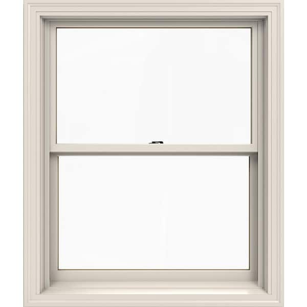 JELD-WEN 33.375 in. x 40.5 in. W-2500 Series Primed Wood Double Hung Window w/ Natural Interior and Low-E Glass