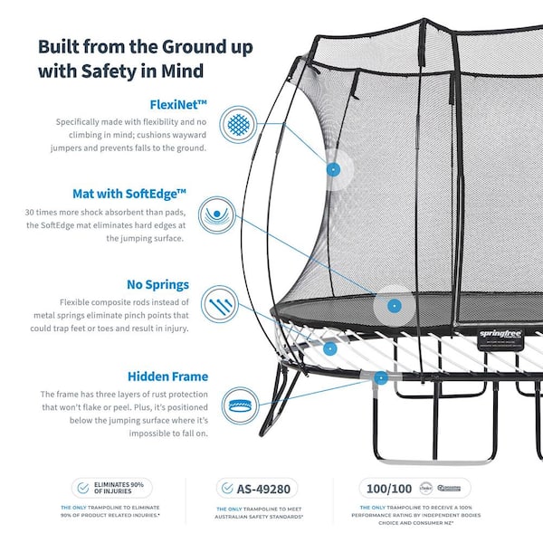 Kids 8 ft. x 11 ft. Outdoor Medium Oval Trampoline with Enclosure