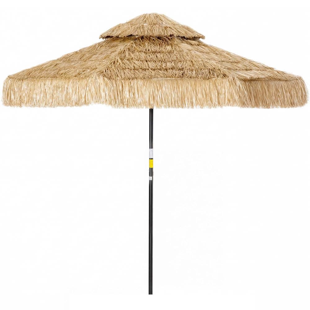 8.5 FT Outdoor Hula Thatched Tiki Umbrella, 2-Tier Tropical Hawaiian Style Umbrella with 8 Ribs, UPF30+, Khaki price history on PriceWatchPro