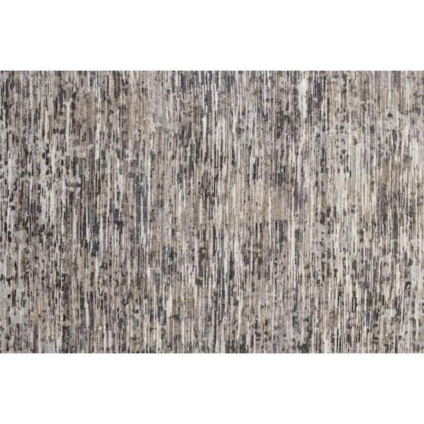 2 ft. x 8 ft. Gray Abstract Runner Rug